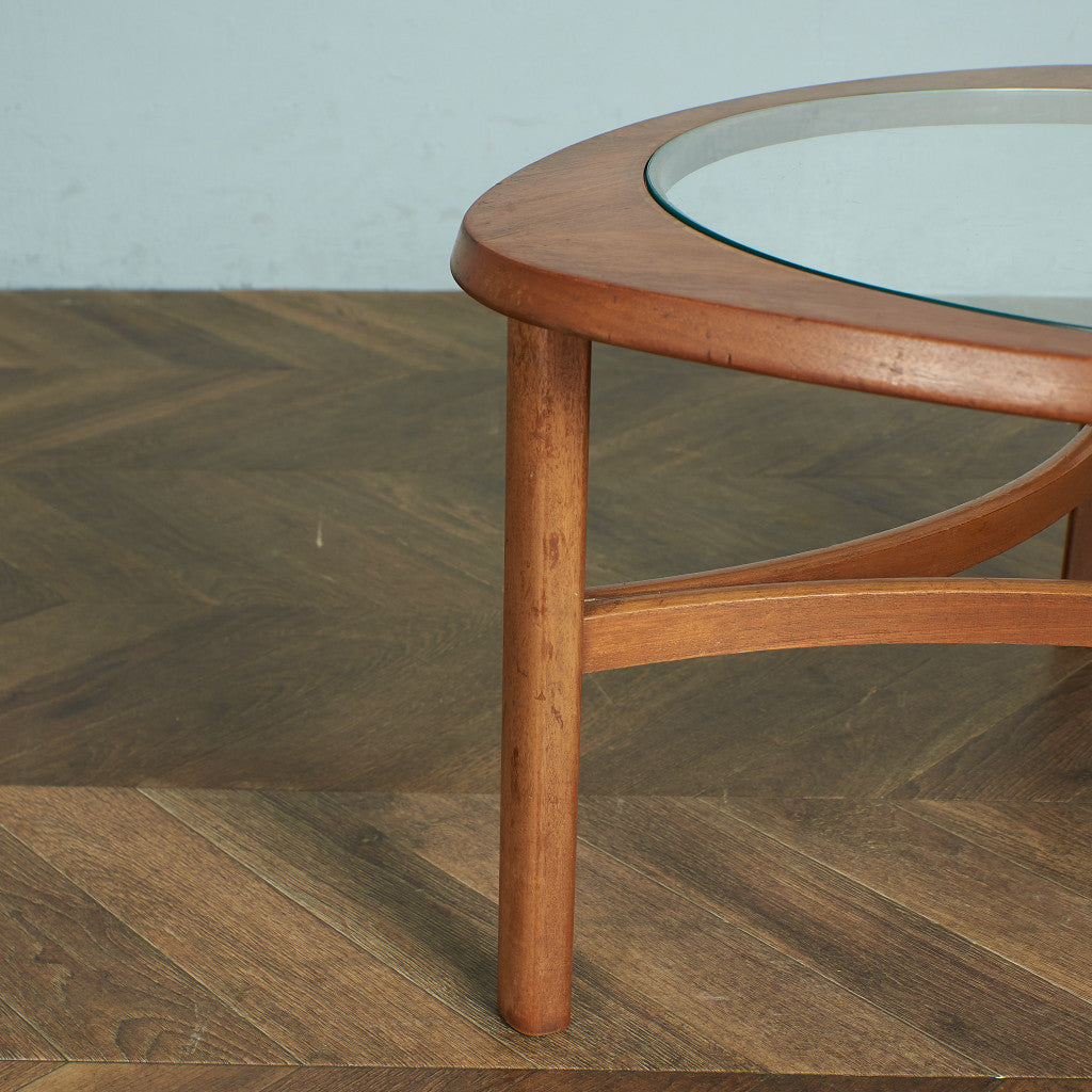 ヴィンテージ トライアングル ガラストップテーブル