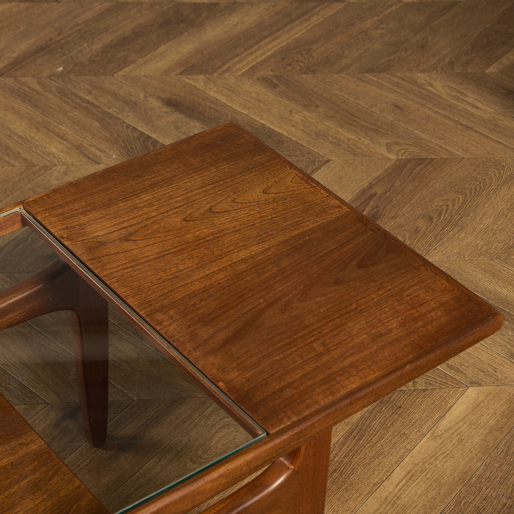 ロングジョン ヴィンテージ ガラストップ コーヒーテーブル