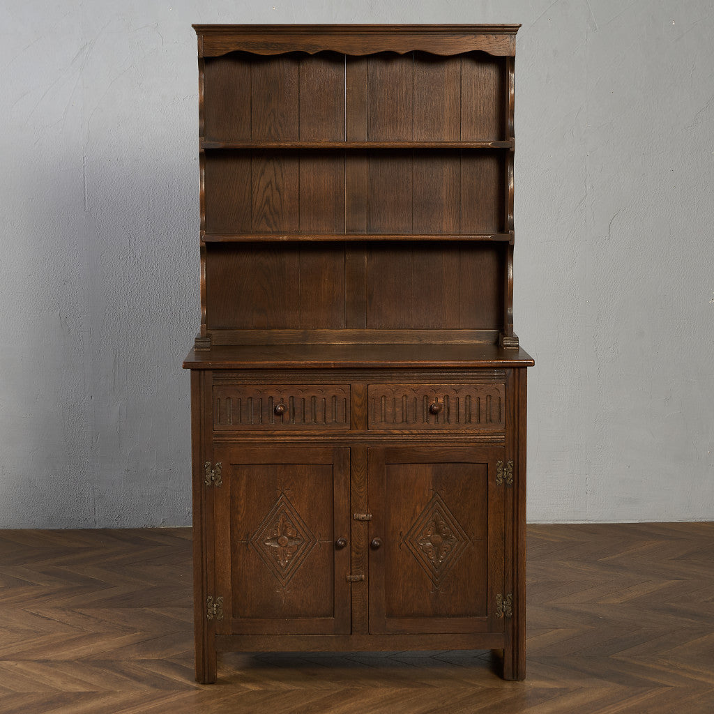 オーク材 ウェルシュドレッサー 食器棚