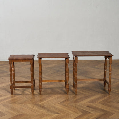 英国 クラシック オーク材 ネストテーブル サイドテーブル