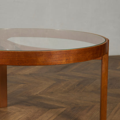 ヴィンテージ ガラストップ コーヒーテーブル