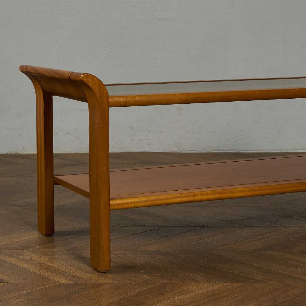 英国 ヴィンテージ スモーク ガラストップ コーヒーテーブル センターテーブル