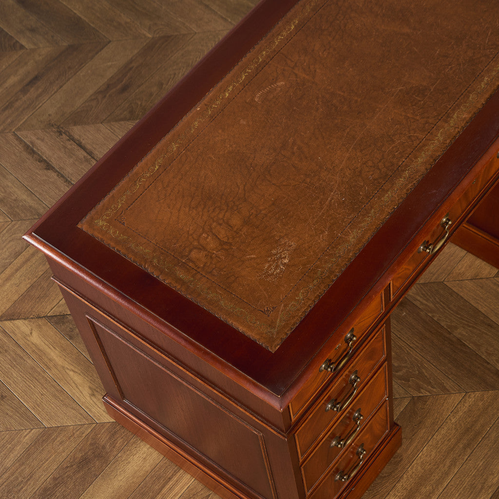 英国 クラシック 両袖 デスク