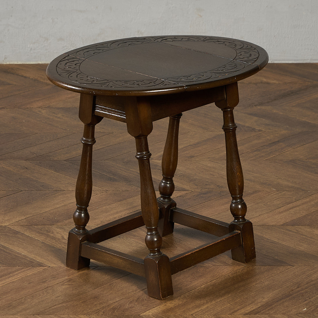 英国 クラシック ターントップ ドロップリーフ サイドテーブル