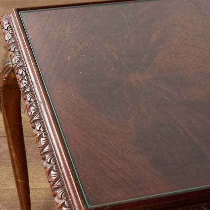 英国 クラシック ガラストップ ネストテーブル