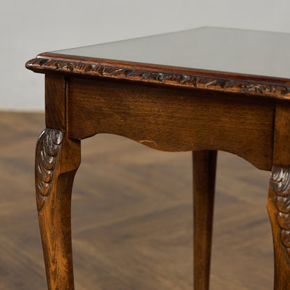 英国 クラシック ガラストップ ネストテーブル