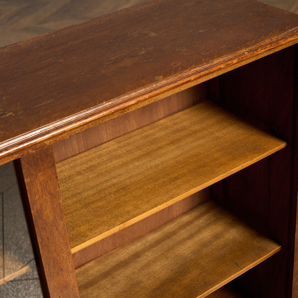 英国 ヴィンテージ ナロー ガラス ブックケース 食器棚