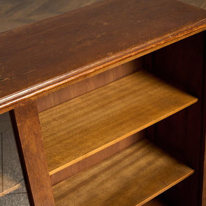 英国 ヴィンテージ ナロー ガラス ブックケース 食器棚