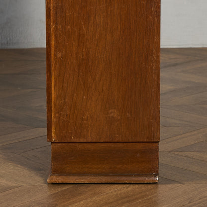 英国 ヴィンテージ ナロー ガラス ブックケース 食器棚