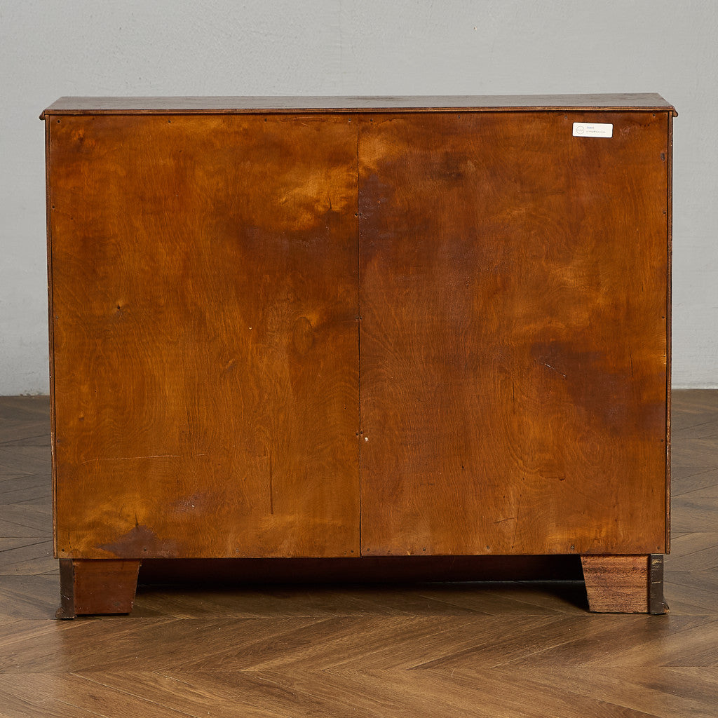 英国 ヴィンテージ ナロー ガラス ブックケース 食器棚