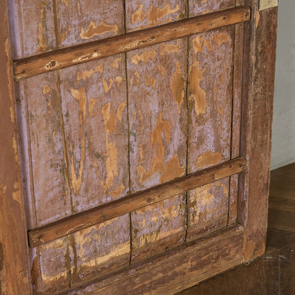 英国 アンティーク 両開き 鉄格子 ウッド ドア 2点セット