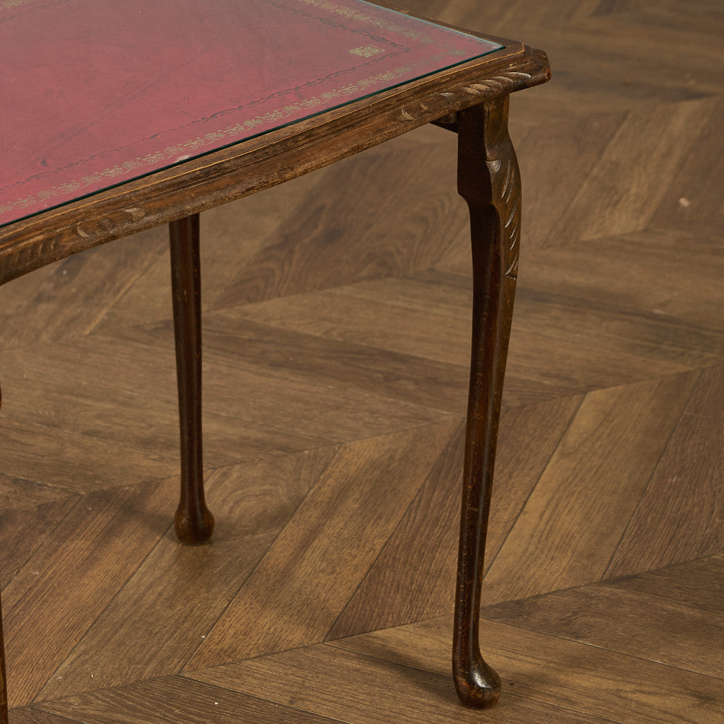 英国 クラシック ガラストップ ネストテーブル