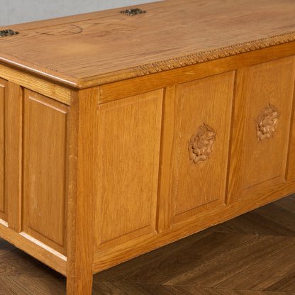 英国 クラシック オーク材 ブランケットボックス