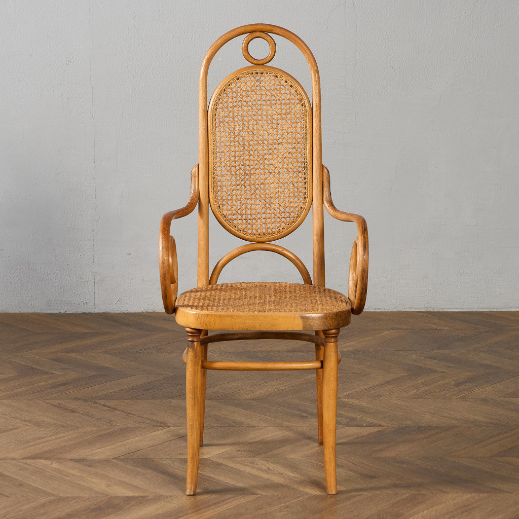 籐張り ベントウッドアームチェア (207) ダイニングチェア