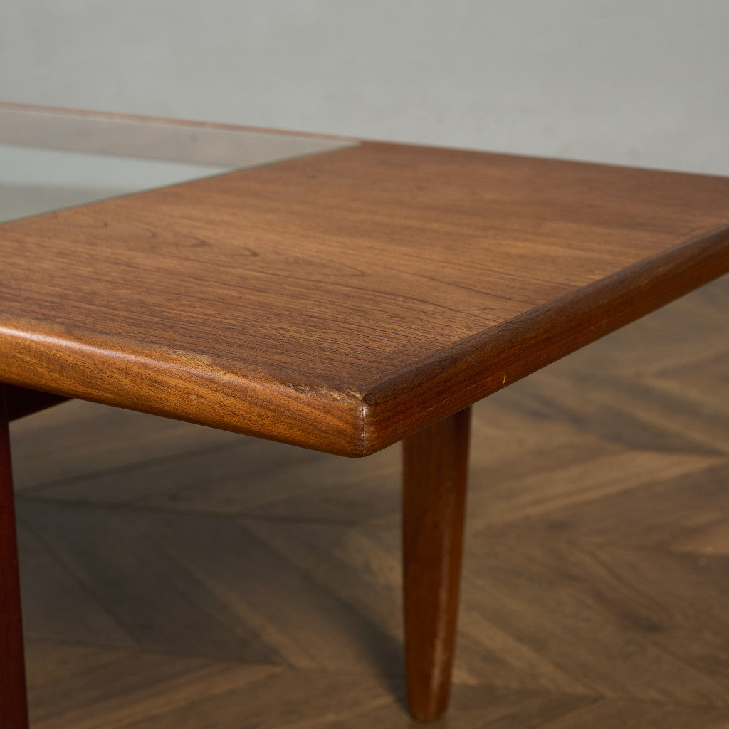 ロングジョン ヴィンテージ ガラストップ コーヒーテーブル