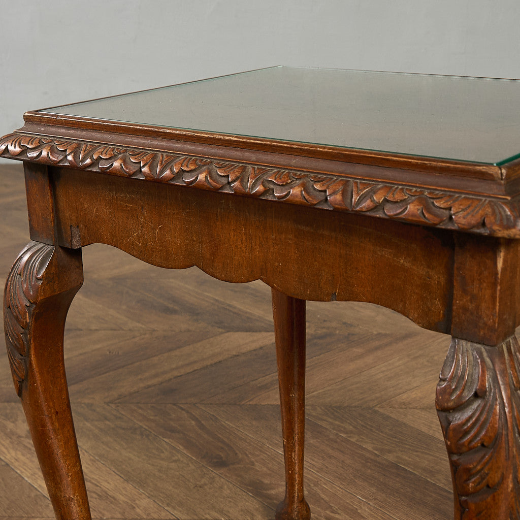 英国 クラシック ガラストップ ネストテーブル