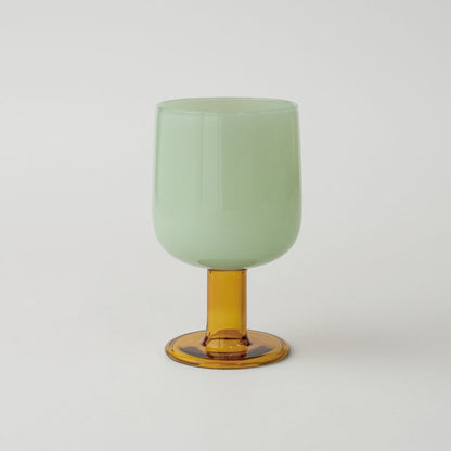 TWO TONE WINE GLASS / Green×Amber