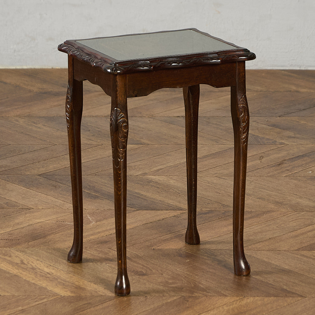 英国 クラシック ガラストップ ネストテーブル