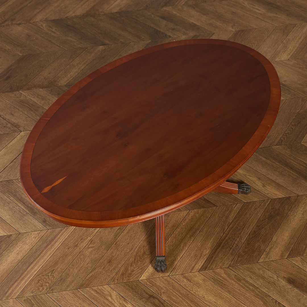 英国 クラシック イチイ材 オーバル センターテーブル