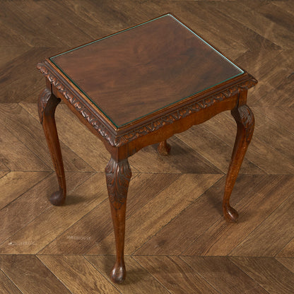 英国 クラシック ガラストップ ネストテーブル