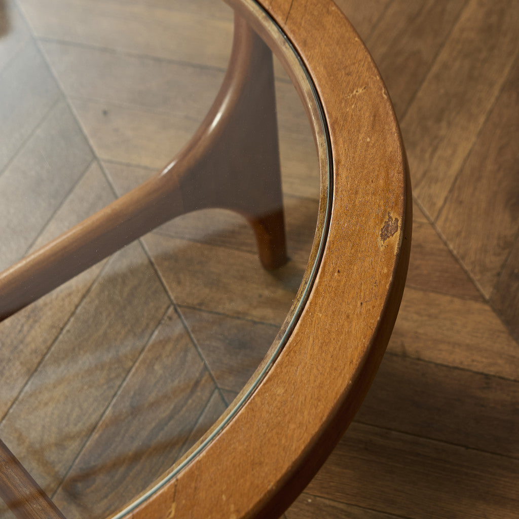 ガラストップ ラウンドコーヒーテーブル