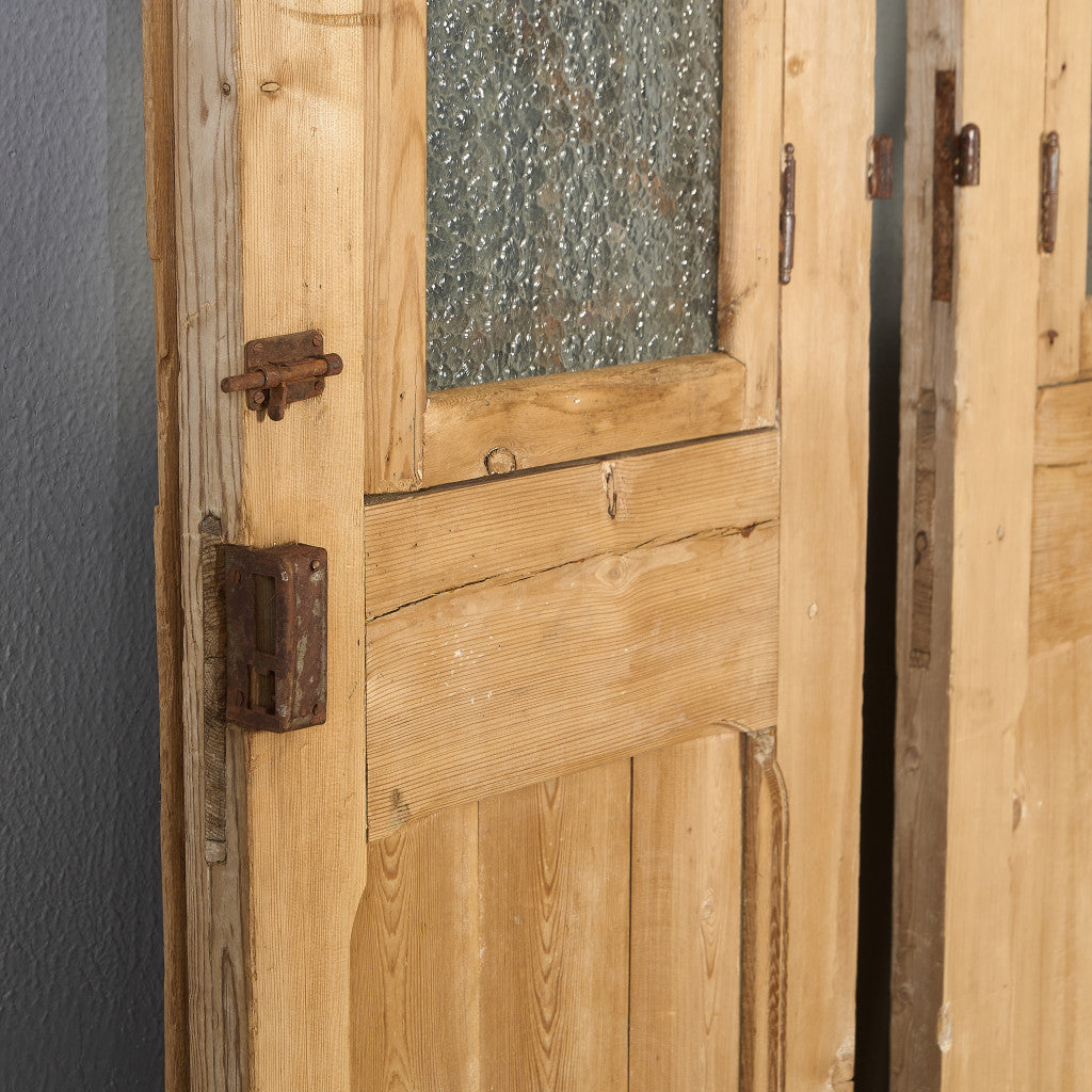 英国 アンティーク 両開き 鉄格子 ウッド ドア 2点セット