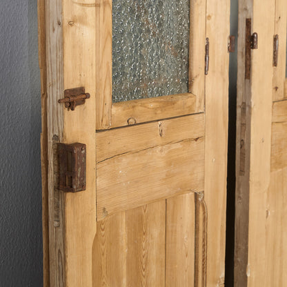 英国 アンティーク 両開き 鉄格子 ウッド ドア 2点セット