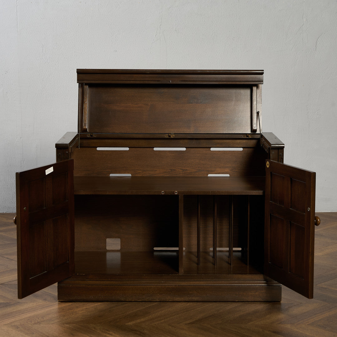 Old Colonial Mural レコード キャビネット  ラウンドゴールドラベル