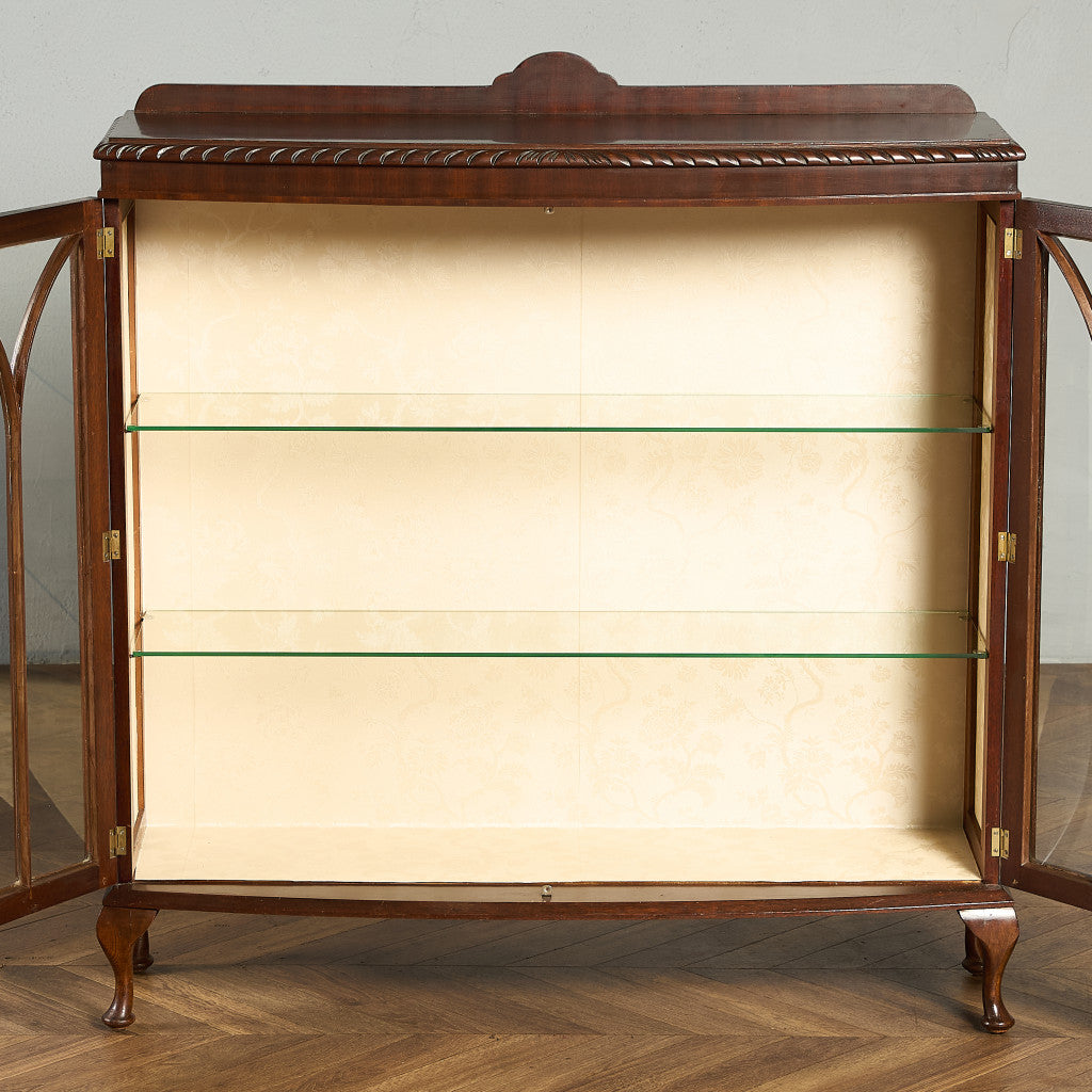 英国 クラシック ディスプレイ ガラス キャビネット