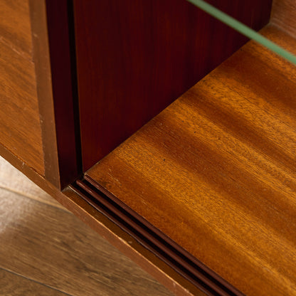 ヴィンテージ ガラスブックケース カスタム アイアン ヘアピンレッグ