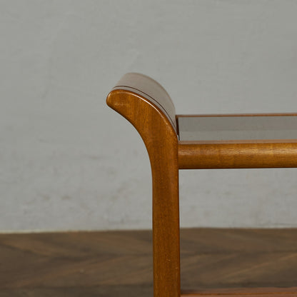 英国 ヴィンテージ スモーク ガラストップ コーヒーテーブル センターテーブル