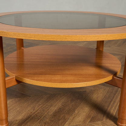 ヴィンテージ スモーク ガラストップ コーヒーテーブル センターテーブル