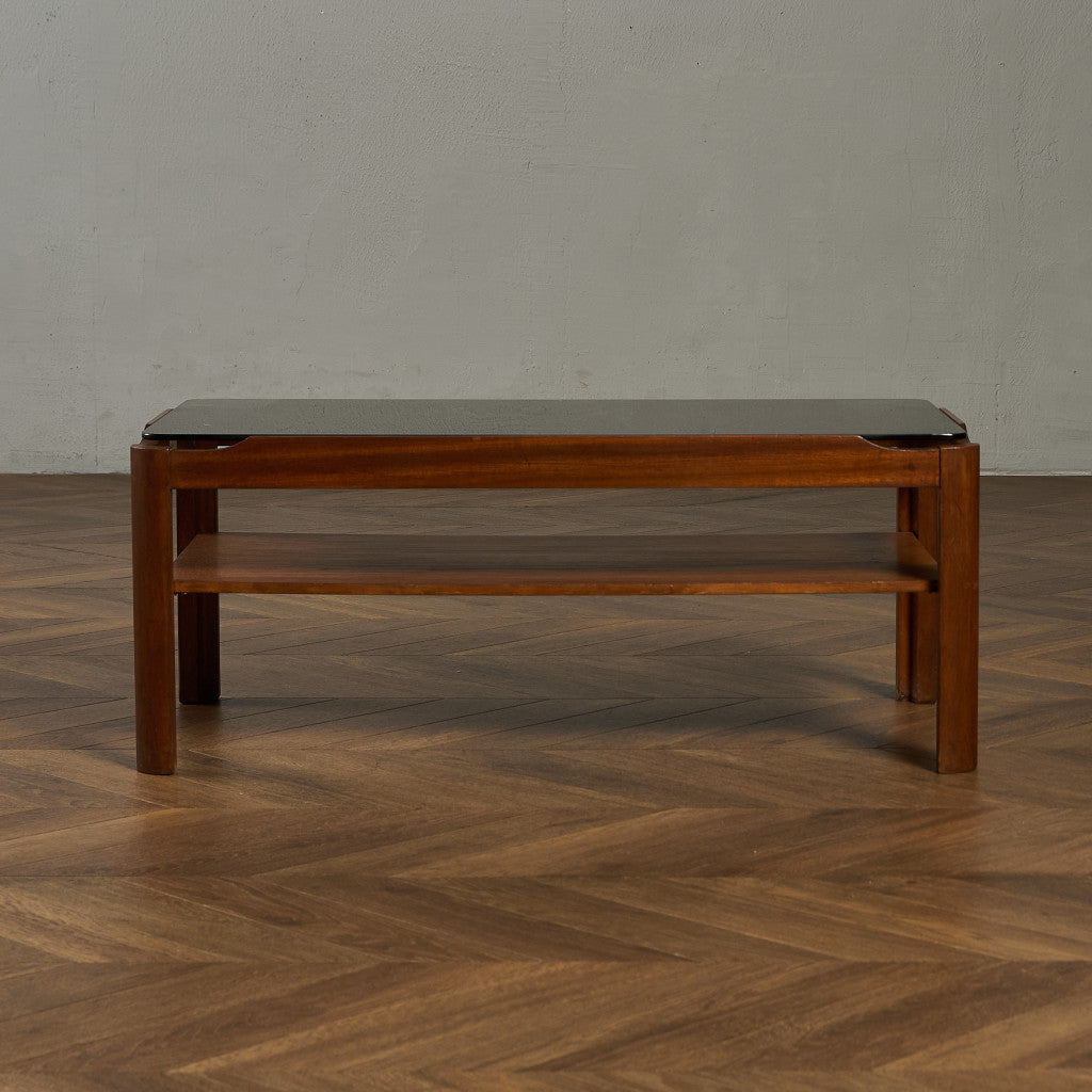 ヴィンテージ スモークガラストップ コーヒーテーブル