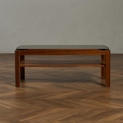 ヴィンテージ スモークガラストップ コーヒーテーブル