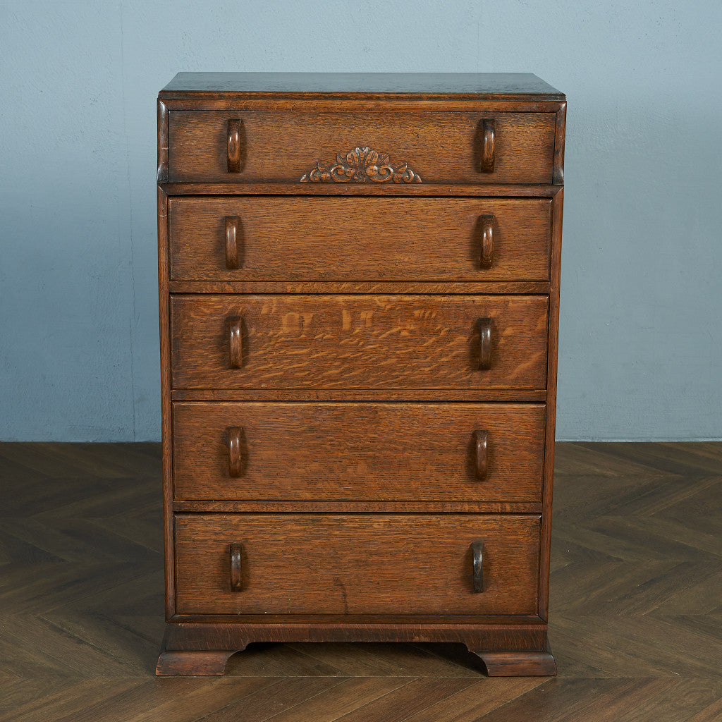 英国 アンティーク 5段 チェスト #84056