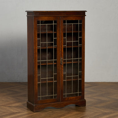 英国 クラシック オーク材 ブックケース 食器棚