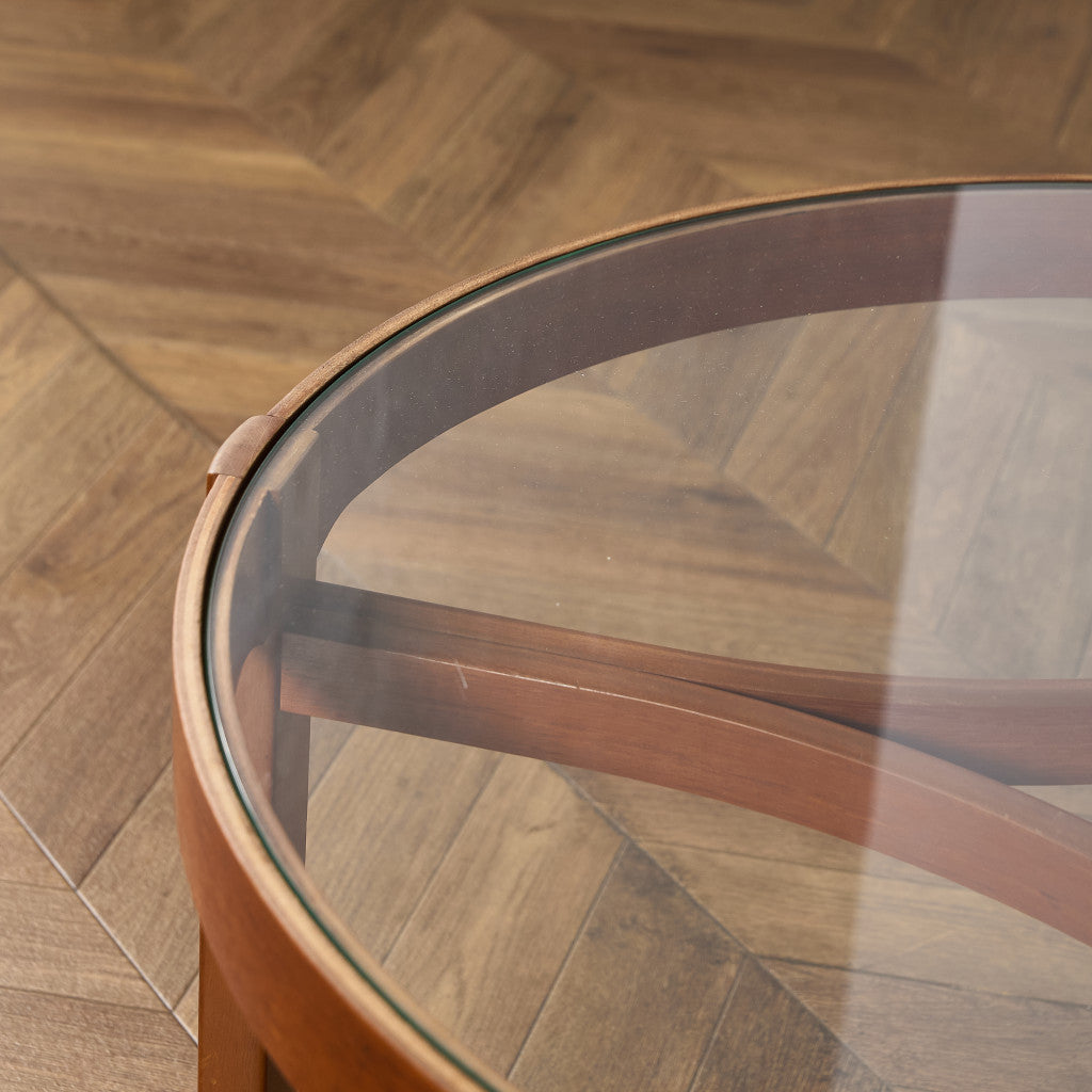 ヴィンテージ ガラストップ コーヒーテーブル