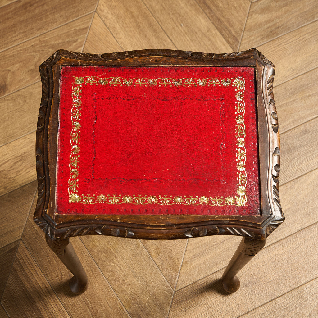 英国 クラシック ガラストップ ネストテーブル