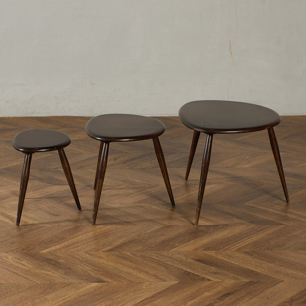 ヴィンテージ ネストテーブル ぺブルテーブル ブルーラベル