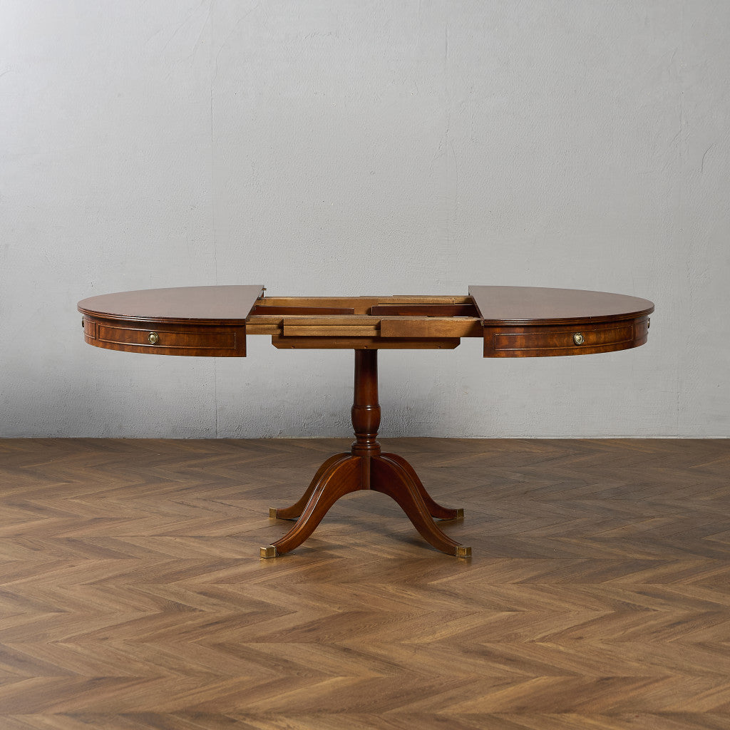 英国 クラシック エクステンション ラウンド ロング ダイニングテーブル