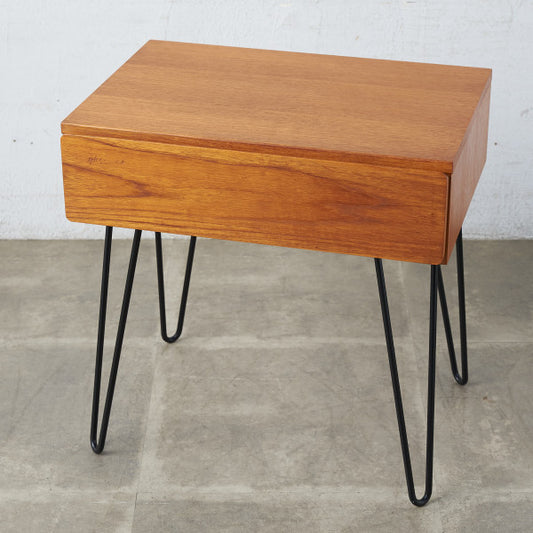 北欧ヴィンテージ サイドテーブル / カスタム アイアンヘアピンレッグ