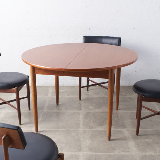 英国ヴィンテージ エクステンション ラウンドダイニングテーブル / 天板再塗装済み