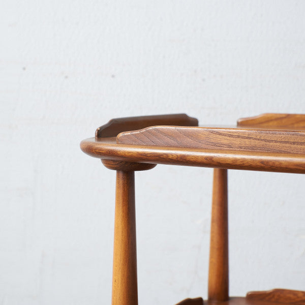 [63769]英国 Ercol アーコール トロリー ワゴン ビンテージ 3段 サイドテーブル キッチンワゴン キャスター 飾り棚 ナチュラル イギリス